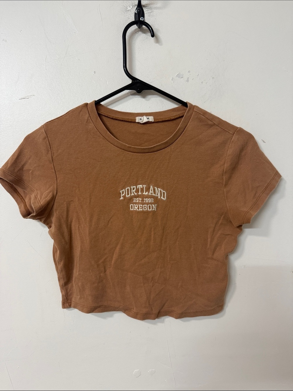 Garage Brown Portland Oregon Cropped Tee